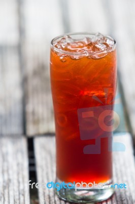 Iced Lemon Tea With Lemongrass Stock Photo