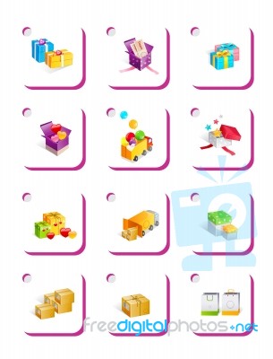 Icon Gift And Box Stock Image