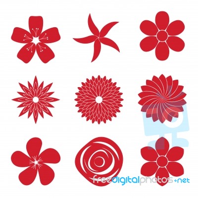 Icon Set Of Flower Stock Image