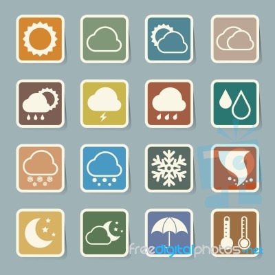 Icon Set Of Weather ,illustration Stock Image