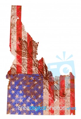 Idaho State Map Flag Pattern Stock Image