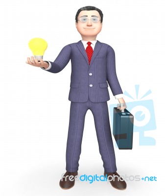 Idea Character Represents Power Source And Business 3d Rendering… Stock Image
