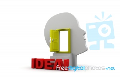 Idea Concept With Human Head Stock Image