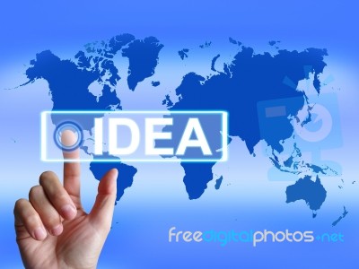 Idea Map Means Worldwide Concept Thought Or Ideas Stock Image