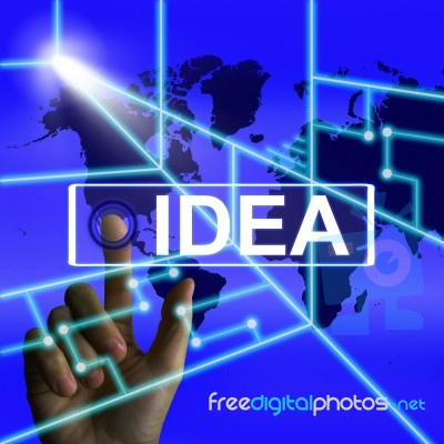 Idea Screen Means Worldwide Concept Thought Or Ideas Stock Image