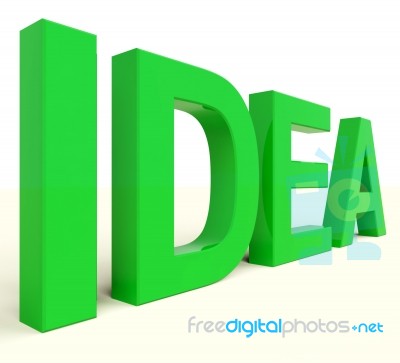 Idea Word In Green Text Stock Image