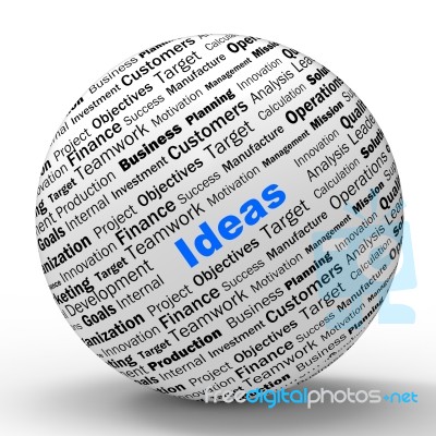 Ideas Sphere Definition Shows Creativity And Innovation Stock Image