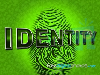 Identity Fingerprint Represents Log Ins And Brand Stock Image