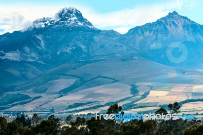 Ilinizas Volcanoes, Andes. Ecuador Stock Photo