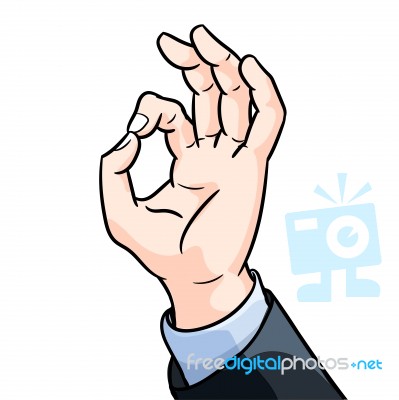 Illustration Businessman Hand Gesture Okey- Illustration Stock Image