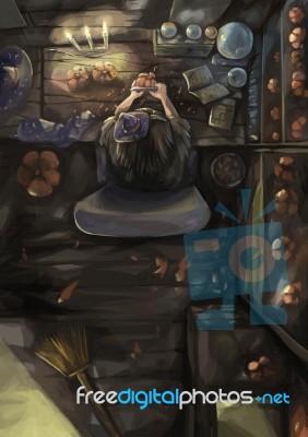 Illustration Digital Painting Children Hollowween Stock Image Illustration Digital Painting Children Hollowween Stock Image