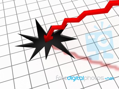 Illustration Of A Graph Where The Figures Suddenly Fall Through Stock Image