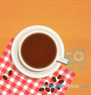 Illustration Of Morning Coffee On Table Stock Image