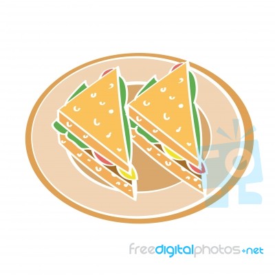 Illustration Of Sandwich - Illustration Stock Image