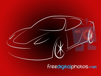 Illustration Sportscar Indicates Design Motorshow And Style Stock Image
