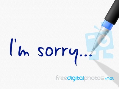 I'm Sorry Represents Regret Contact And Communication Stock Image