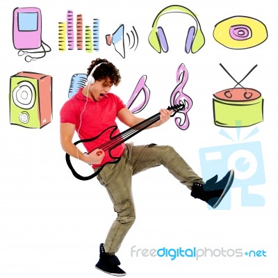 Image With Colorful Musical World Stock Photo