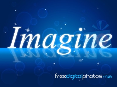 Imagine Thoughts Indicates Thoughtful Imagining And Vision Stock Image