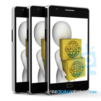 Import Phone Show Importing International Goods And Products Stock Image