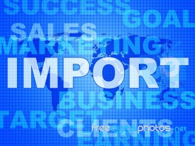 Import Words Represents Buy Abroad And Cargo Stock Image