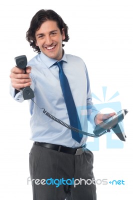 Important Business Call For You Boss !! Stock Photo