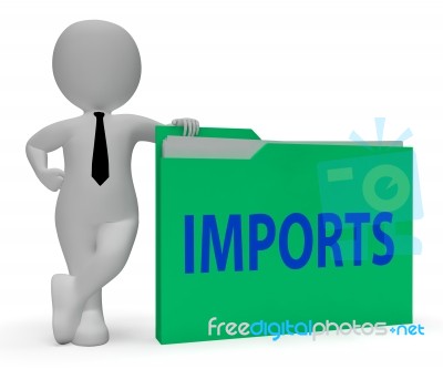 Imports Folder Represents Business Freight 3d Rendering Stock Image