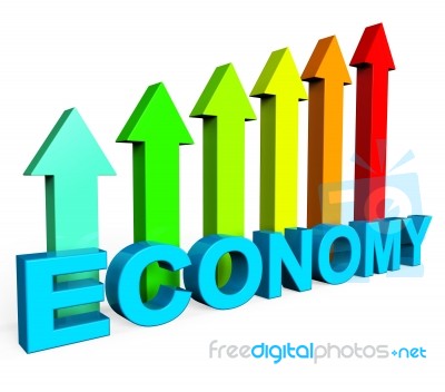 Improve Economy Shows Business Graph And Advance Stock Image