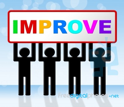 Improvement Improve Indicates Progress Evolve And Advance Stock Image