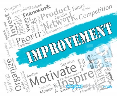 Improvement Words Shows Progress Upgrade And Development Stock Image