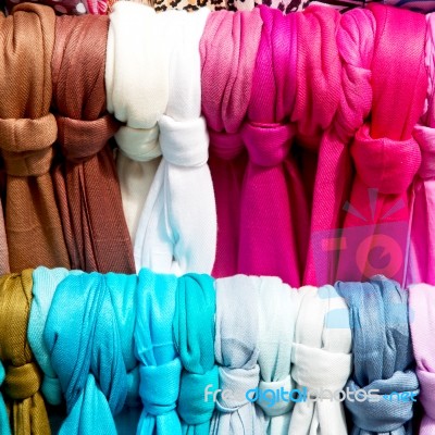 In  London Accessory Colorfull Scarf And Headscarf Old Market No… Stock Photo