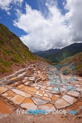 Inca Salt Farm Stock Photo