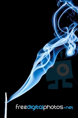 Incense Stick Smoke Trail Stock Photo