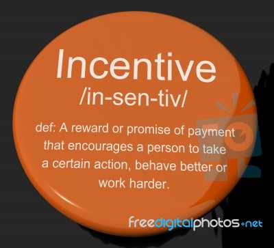Incentive Definition Button Stock Image