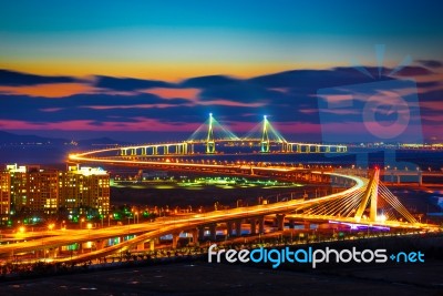 Incheon Bridge In Korea Stock Photo
