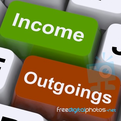 Income Outgoings Keys Stock Image