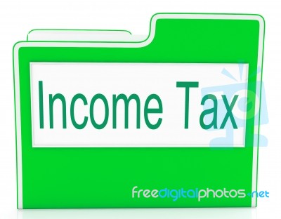 Income Tax Means Paying Taxes And Correspondence Stock Image