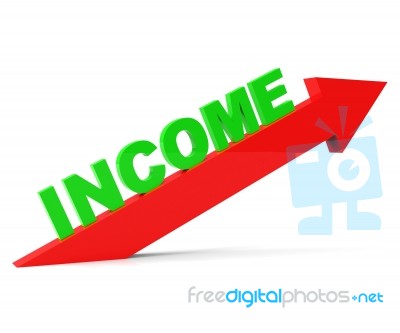 Increase Income Means Revenue Raise And Gain Stock Image