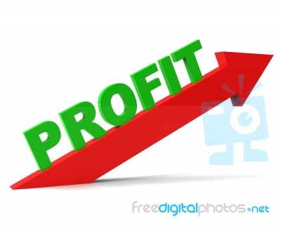 Increase Profit Means Upwards Raise And Revenue Stock Image