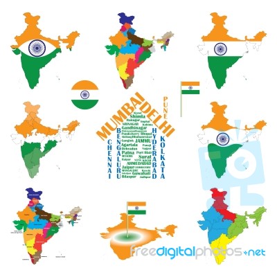 India Cities And States Stock Image