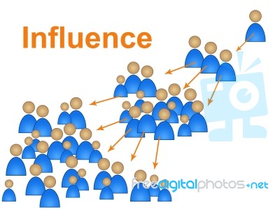 Influence Propaganda Represents Pressure Ascendancy And Persuasion Stock Image