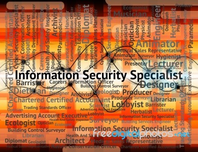 Information Security Specialist Indicates Skilled Person And Occ… Stock Image