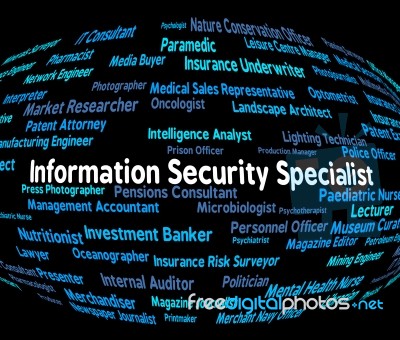 Information Security Specialist Represents Skilled Person And An… Stock Image