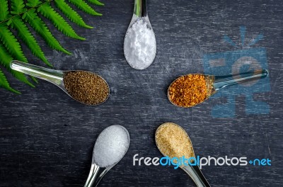 Ingredients And Condiment Stock Photo
