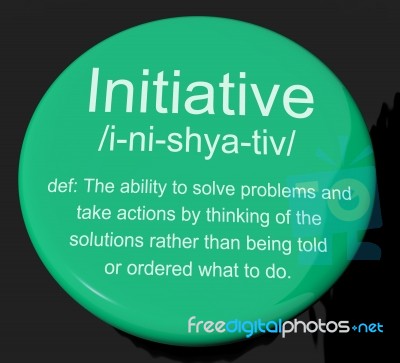 Initiative Definition Button Stock Image