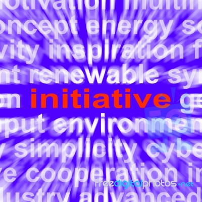 Initiative Word Means Motivation Leadership And Taking Action Stock Image