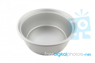 Inner Pot Of Electric Rice Cooker With Scale On White Background… Stock Photo