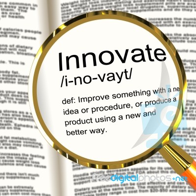 Innovate Definition Magnifier Stock Image