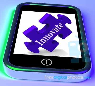 Innovate On Smartphone Showing Creative Ideas Stock Image
