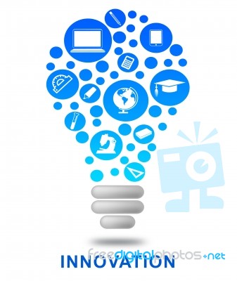 Innovation Lightbulb Shows Creativity Breakthrough And Ideas Stock Image Innovation Lightbulb Shows Creativity Breakthrough And Ideas Stock Image