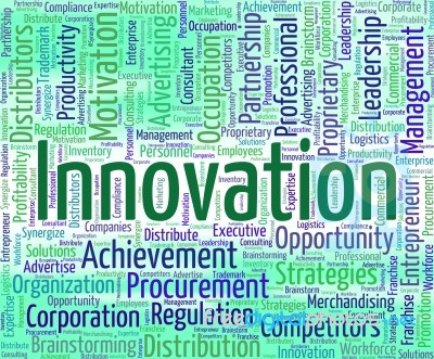 Innovation Word Represents Innovating Text And Modernization Stock Image